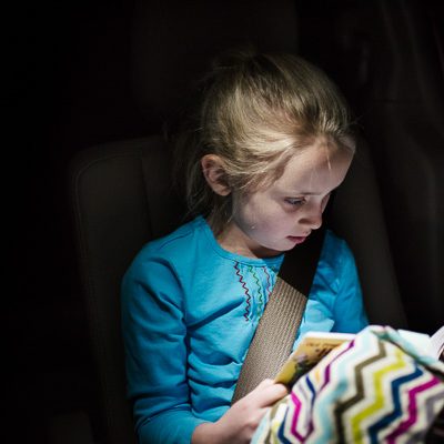 Girl Reading in Car | Kelley K Photography
