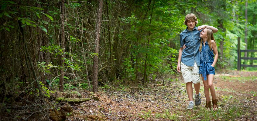 Siblings on Nature Walk | Kelley K Photography