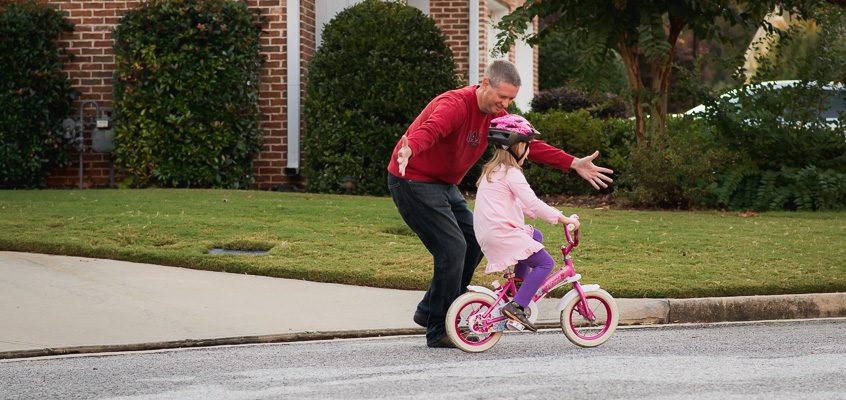 Girl learning to ride bike | Kelley K Photography