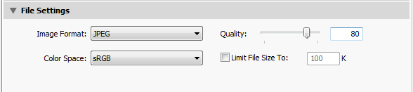 Screenshot of quality setting in Lightroom export window