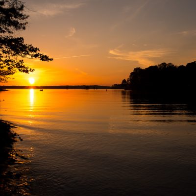 Landscape photo of sunset over lake over West Point Lake