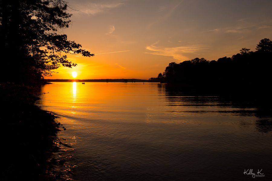 Landscape photo of sunset over lake over West Point Lake