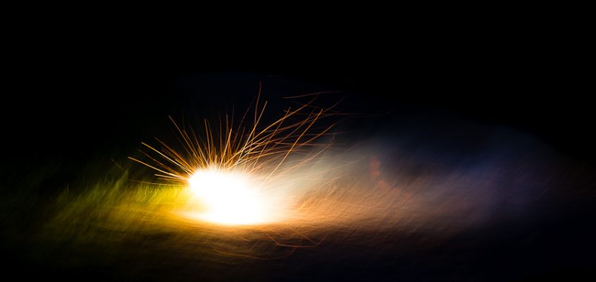 Fine art image of fireworks with slow shutter