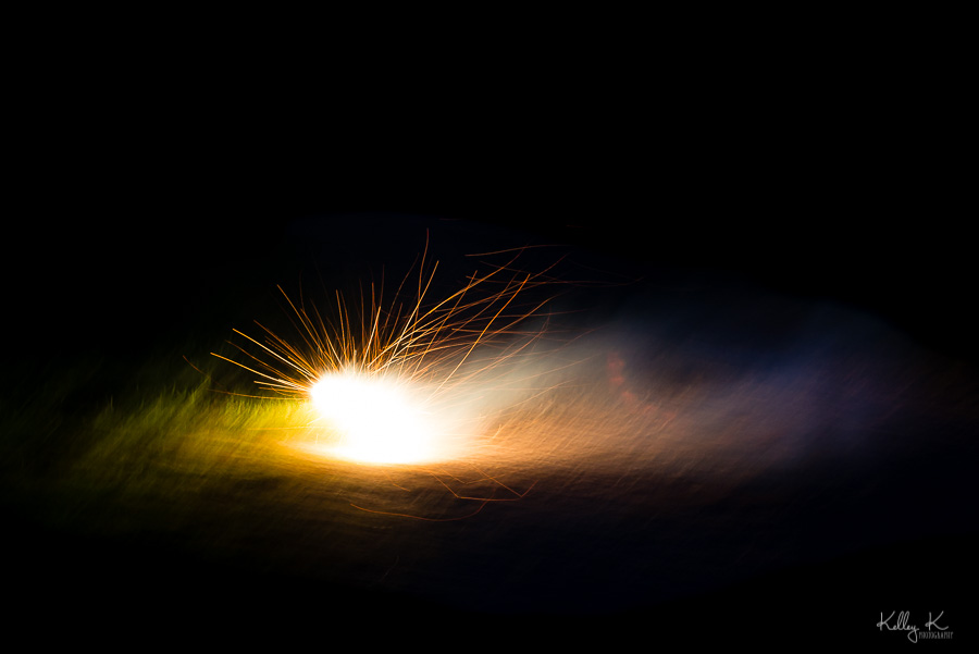 Fine art image of fireworks with slow shutter 